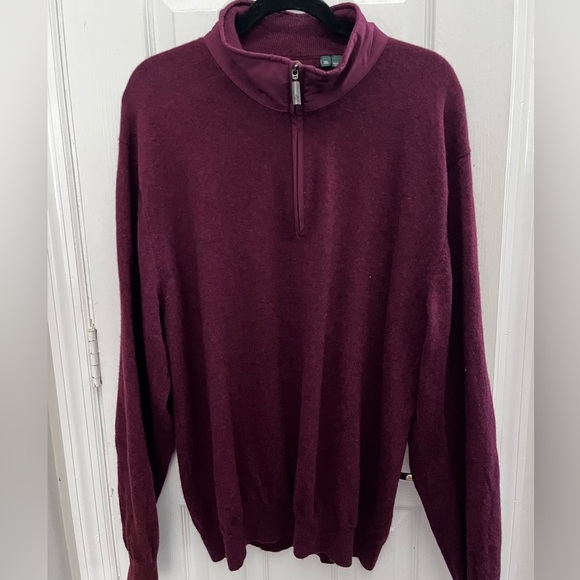 Orvis men’s 1/4 zip pullover wool cashmere blend elbow pads sweater - Picture 1 of 6